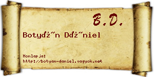 Botyán Dániel névjegykártya